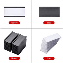 200 StüCk Magnetische Etikettenhalter mit Magnetischen Datenkartenhaltern mit Durchsichtigen Kunststoffschutz für Metallregale (1 X 2 Zoll)