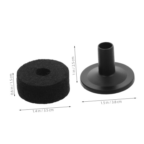Cymbal Replacement Sleeves and Felt Pads Set Black – Quick Install, Protective Drum Isolation Kit 1