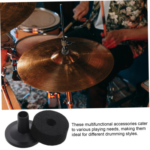 Cymbal Replacement Sleeves and Felt Pads Set Black – Quick Install, Protective Drum Isolation Kit 2