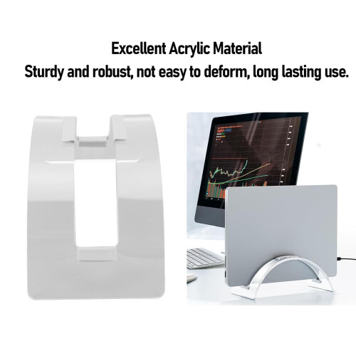 Vertical Laptop Stand Adjustable Acrylic Holder for Desk, Space Saving Docking Station Organizer 1