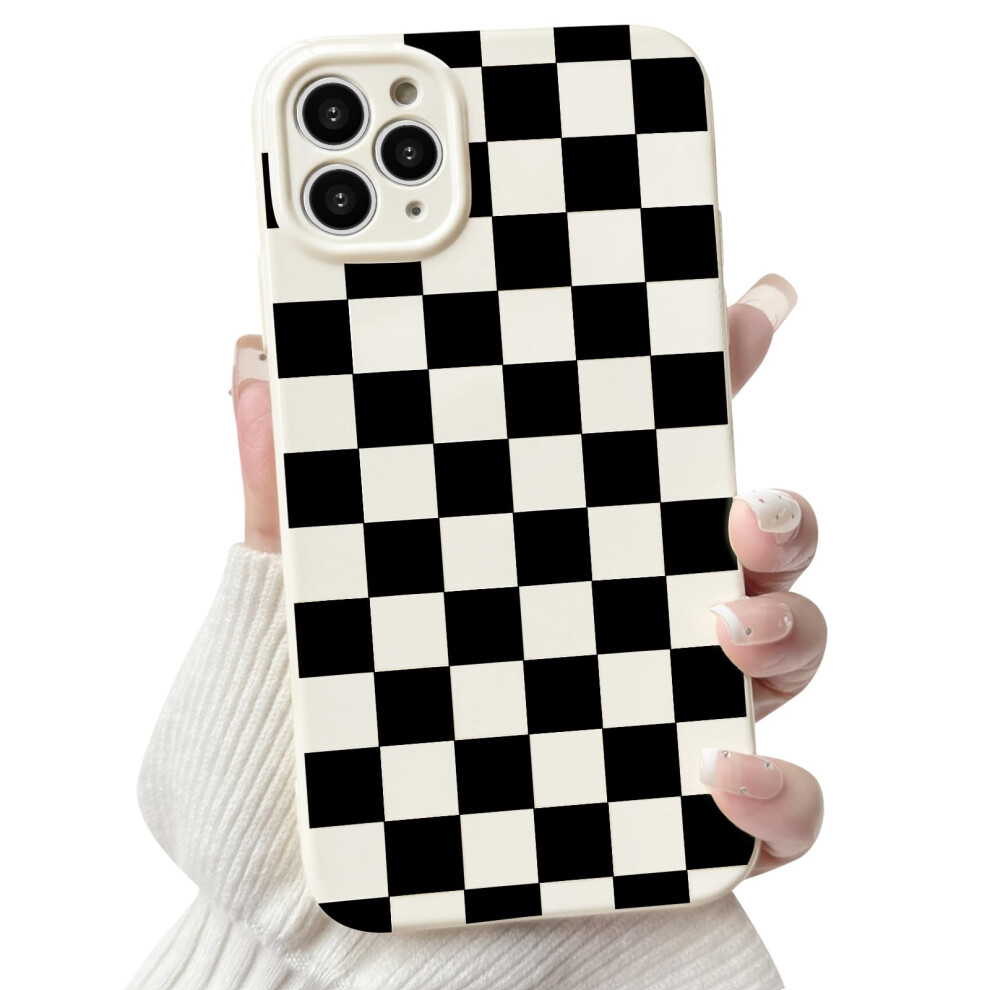 Case For Iphone 11 Pro Max Black And White Checkerboard Aesthetic Shockproof Slim Tpu Protective Cover White,Black 9073542686279