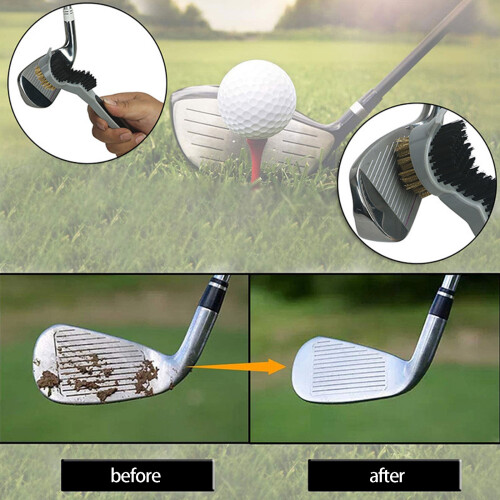 Doppelseitiger Golfschlägerreiniger mit Nylon- und 1