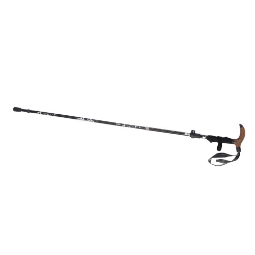 Ultra Light 5 Fold Curved Handle Trekking Pole, Black Outdoor 2