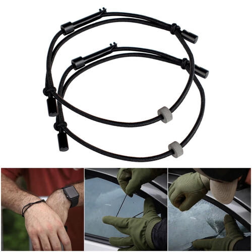 2pack Multifunction Survival Wristbands Car Window Breaker 1