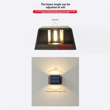 LED Outdoor Solar Down Lighting Wall Lamp Waterproof Solar Powered Sunlight Wall Sconce for Garden Decor Patio Yard B
