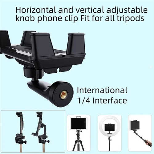 Tripod Monopod Universa Holder Mount,Stand Compatible with 7"- 15" Tablets ,4"-7"Folding Screen/Straight Panel Phone 1
