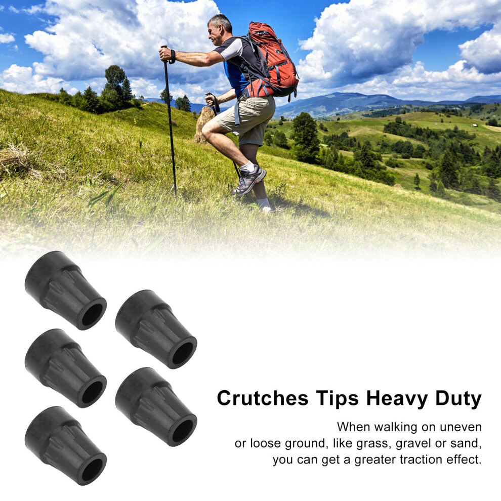 22mm Crutch Tips for Walking Canes 5 Pack