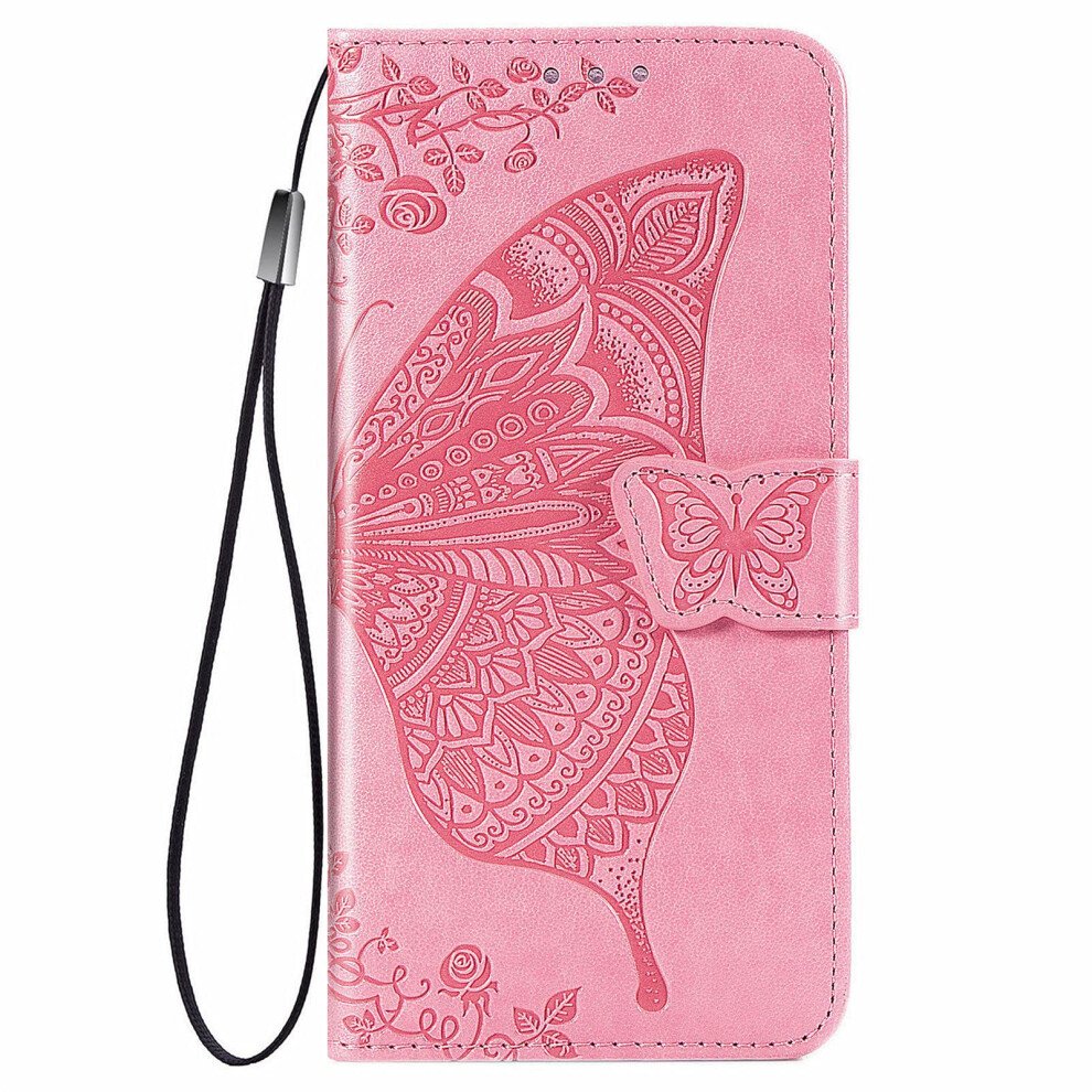 Wallet Case Butterfly Embossed Pu Leather Cover With Card Slots And Kickstand For Motorola Moto G Pure 9073542686354