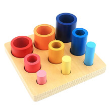 Montessori Wooden Shape Sorting Toy for Toddlers Color and Size Recognition Preschool Blocks