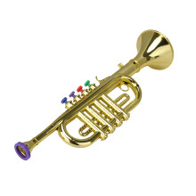 Gold Kids Musical Trumpet Toy for Beginners, Durable Smooth Finish, Preschool Music Instrument