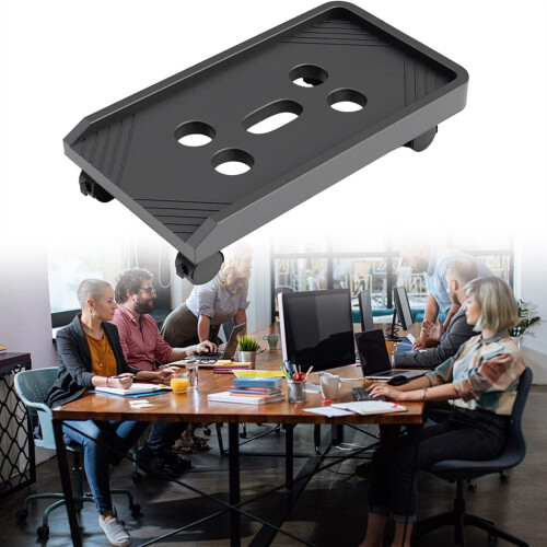 CPU Tower Stand Adjustable with Wheels, Ventilated Under Desk PC Tower Holder for SpaceSaving Stable Support, Black 1