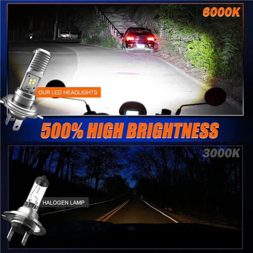 Motorcycle Headlight Bulb H4 BA20D PX15D 3030 24SMD High-Power High-Brightness LED Motorcycle Light 2pc 1