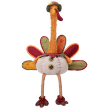 Thanksgiving Turkey Decoration Plush Centerpiece with Retractable Dangling Legs for Autumn Harvest