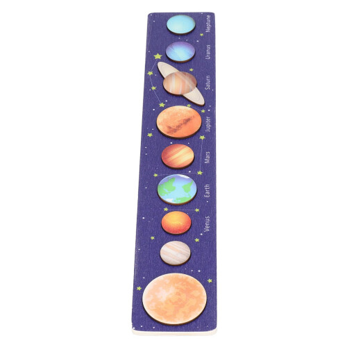 Solar System Model Educational Wooden Puzzle Toy for Kids, Interactive Learning Board Red Sun 1