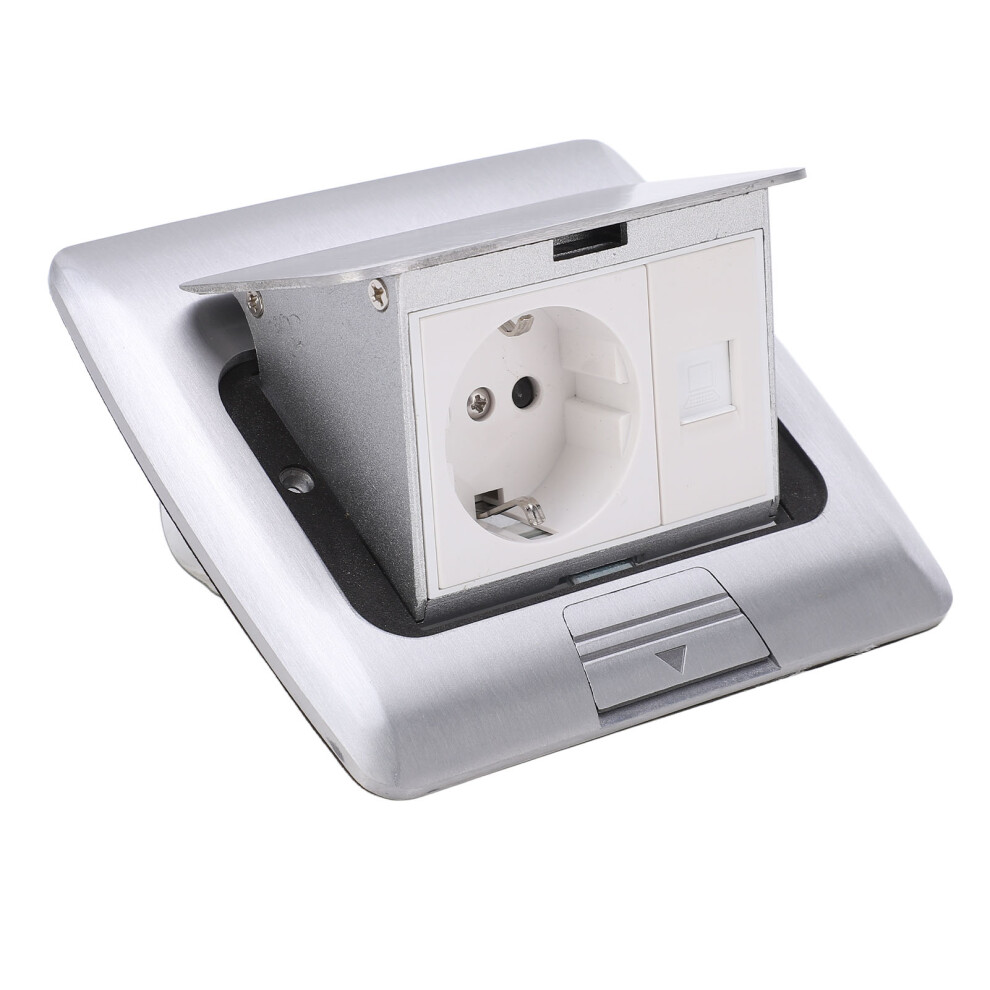 Waterproof Embedded Floor Socket 250V 16A Aluminum Alloy Silver Ip40 5001390491794