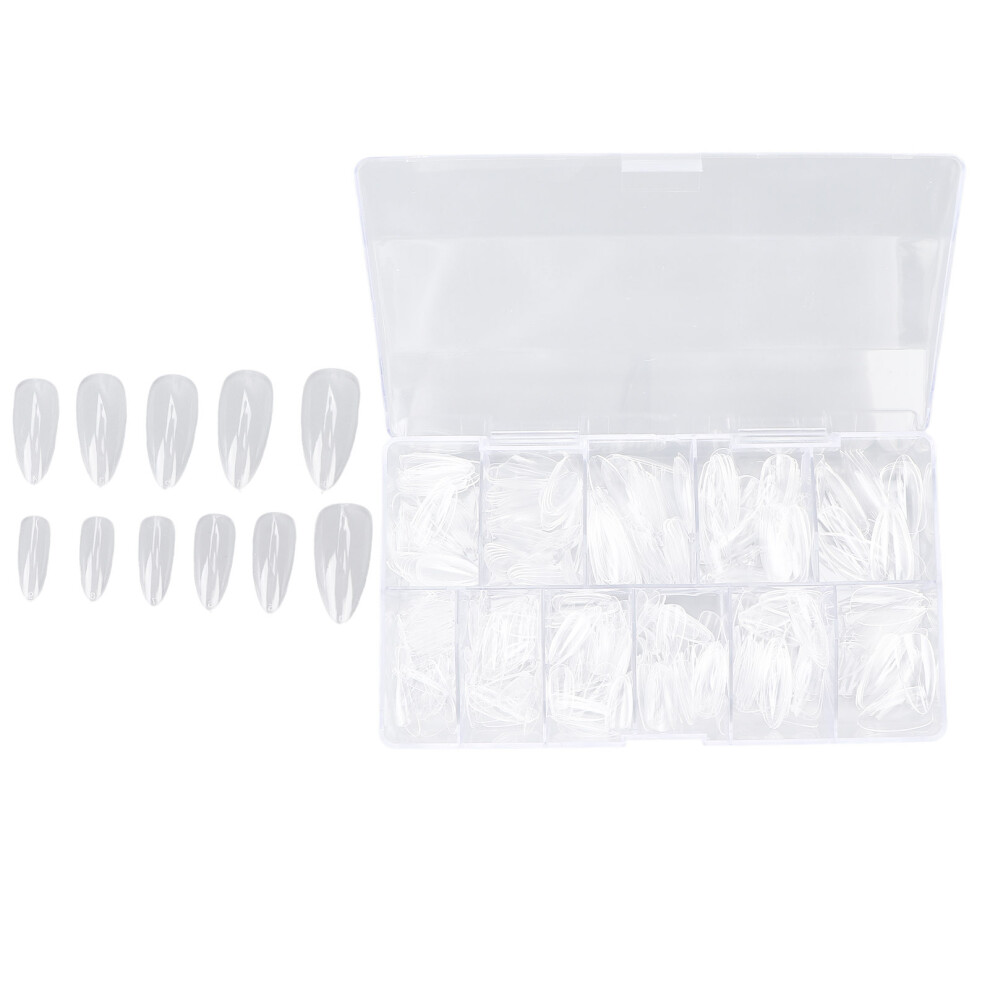 500pcs Transparent Plastic Nail Tips Set Portable DIY False Nails for Women