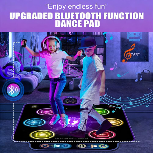 LED Bluetooth Dance Mat for Kids with Interactive LED Arrows, 8Key Rechargeable, Music Sync 1
