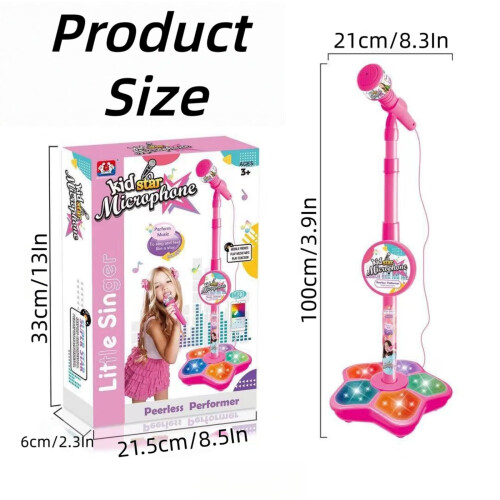 Kids Karaoke Machine with LED Lights, Adjustable Wireless Microphone, Bluetooth for Singing 2