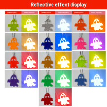 12 Stück reflektierende PVC-Taschenanhänger 6x6cm für nächtliches Laufen, Radfahren und Outdoor-Aktivitäten