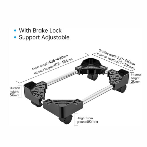 Adjustable PC Tower Stand with Locking Wheels, Stable Rolling CPU Holder for Gaming Desktop 1