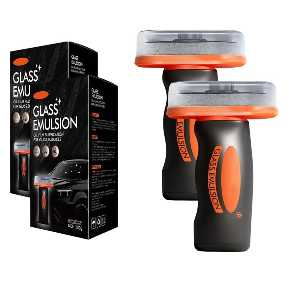 Car Glass Cleaner And Windshield Oil Film Remover 2 Pack, 100Ml Rollon Kit, Clears Smudges For Safe Driving 9073542686606