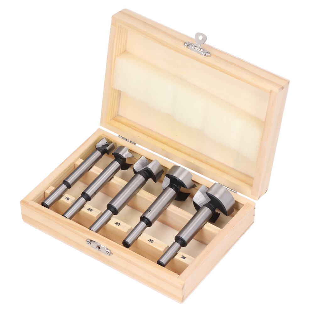 Woodworking Forstner Drill Bits 5Pcs 15Mm-35Mm Round Shank Hole Drilling Kit 9461390492614