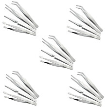 Stainless Steel Combination Tweezers, Elbow Pointed Labor-Saving Pliers, Reverse Flat Mouth Stamp Collection Clip