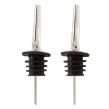 2X Wine Pourer Olive Oil Pourer Spout Bottle Stopper Environmental Protection Stainless Steel Rubber Stopper