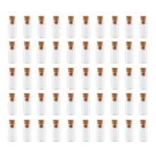 50x Glass Bottles Jars with Cork DIY Art Crafts Necklace Pendants Supplies Message Bottle Small Wishing Bottle