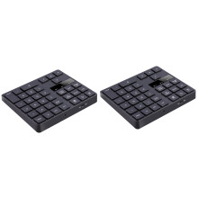 2X 2.4G Wireless Numeric Keypad, Rechargeable Number Pad Keyboard with 35 Keys for PC/Laptop//