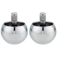2X Tippe Top Metal Flip Over Top Stainless Steel Top Amazing Toy Gift, Silver