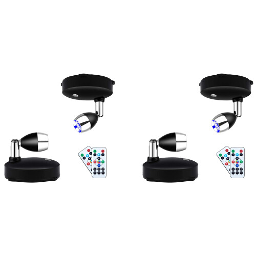Wireless Spotlight Battery Operated Accent Lights,Dimmable LED Spotlights with Remote Rotatable Wall Light (4 Pack)