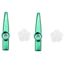 Kazoo Aluminum Alloy Metal with 10 Pcs Gifts Flute Diaphragm for Children Music-Lovers-Green