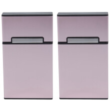 2X Nuovi Sigari di Moda Ultra Sottile Creativo Scatola di Sigarette Personalita' Metallo(Oro Rosa)