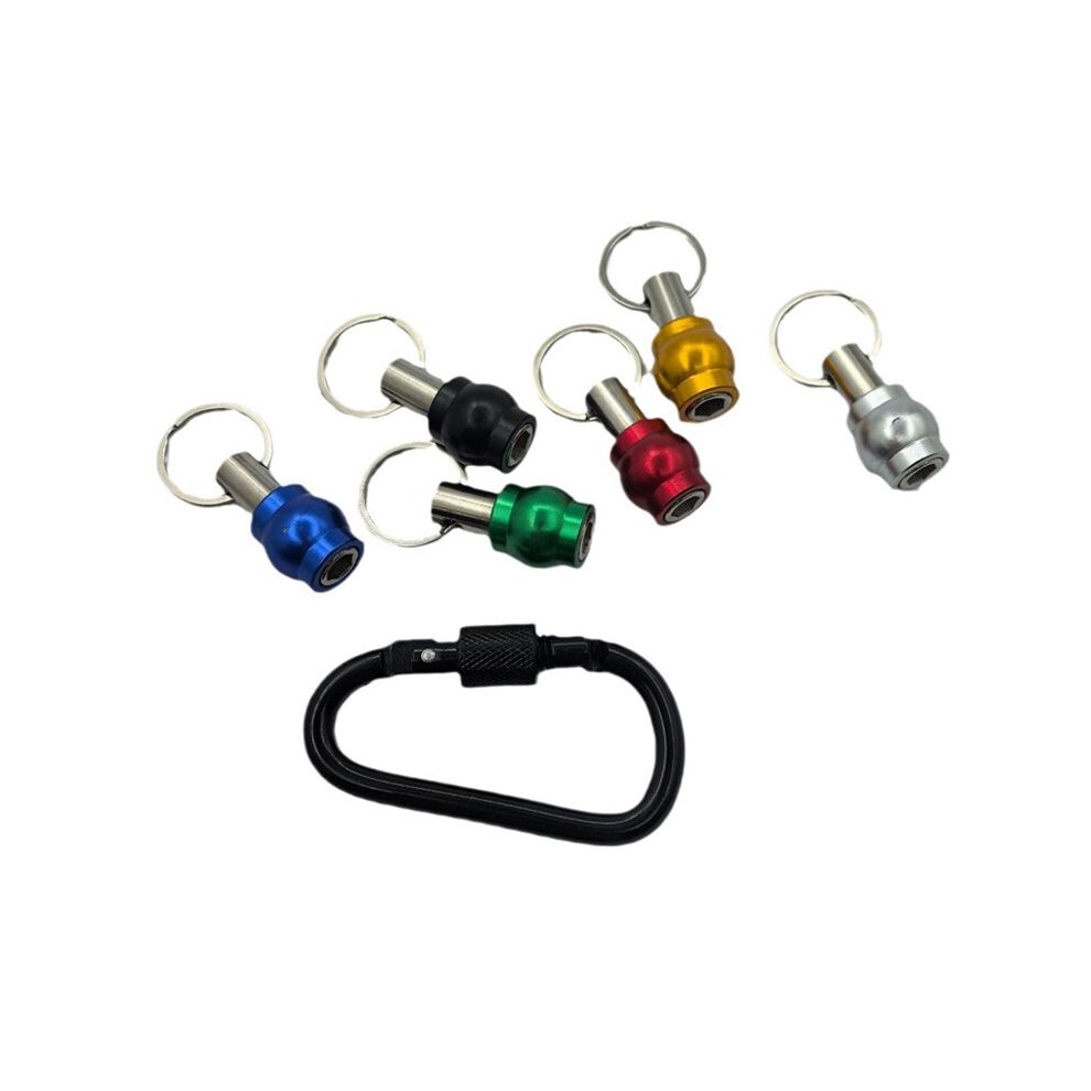 Katerk 6Pcs Hex Shank Screwdriver Bits Holder Set With Black Carabiner, Quick-Change, 6031612540756