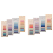 1600 Pcs Sticky Index Tabs, 4 Sheets Morandi Strip Index Tabs, Writable Page Sticky Notes with Ruler for Page Marking