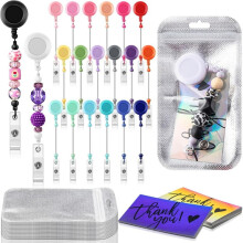 Beaded Badge Reel Set Retractable Clip Holder for Beaded Jewelry DIY CraftMaking B