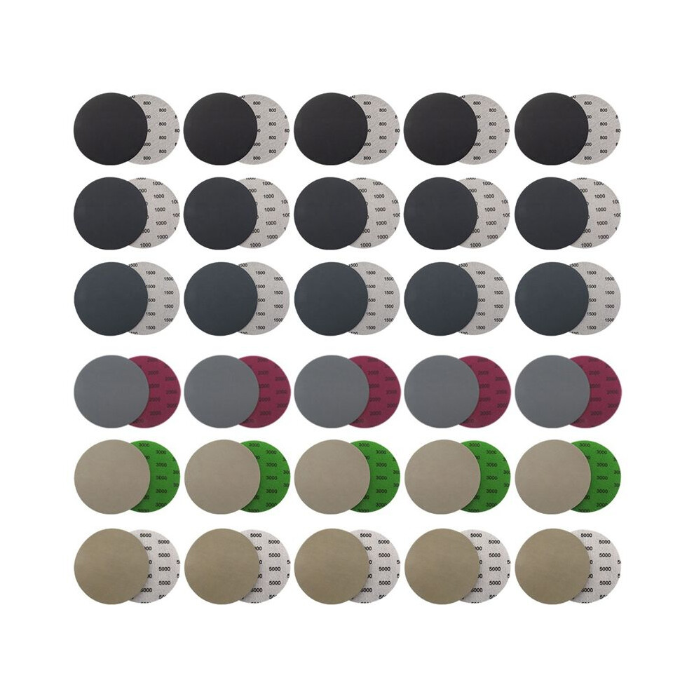 60 Pcs 6 Inch Wet Dry Sanding Discs,6 Inch Sanding Discs Hook And Loop,800/1000/1500/2000/3000/5000 Grit Silicon Carbide 6033584823264