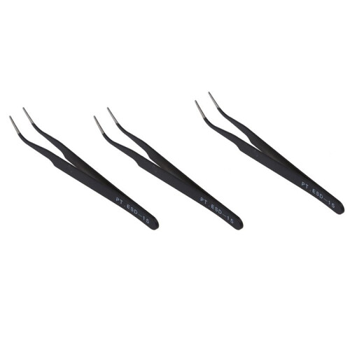 3X Pince A Pointe Coubee Anti-Statique Noir