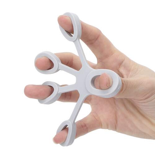 2 Stück Silikon-Fingertraininggeräte, weiche elastische Dehner, 3,0 kg, hellgrün, grau 2