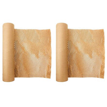 2 Roll Recycled Packing Paper 12Inch x 33FT Eco Honeycomb Paper for Moving Packaging Wrap Recyclable Cushion Material