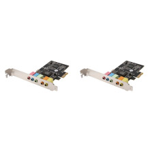 2X PCIe Sound Card PCI-E X1 CMI8738 Chip 32/64 Bit Sound Card Stereo 5.1 Channel Desktop Built-in Sound Card for PC