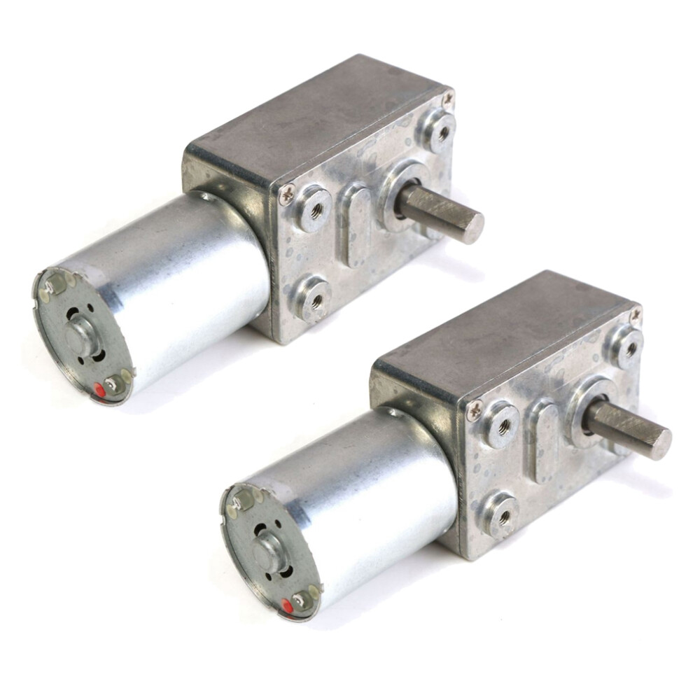 2X Gw370 12V 6Rpm Reversible High Worm Geared Motor Torque Turbo Motor 35A Silver 6032366135601