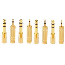 8x Headphone Adapter 6.35 mm (1/ 4 Inch) Male to 3.5 mm Female Stereo Adapter , Metal