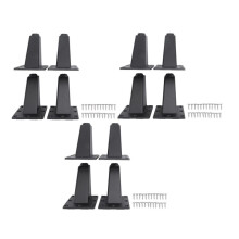 12 Stuks 8 cm Verstelbare Metalen Meubelpoten Dik Aluminium Tafelkasten Voeten Slaapbank TV-Kastpoten -Zwart