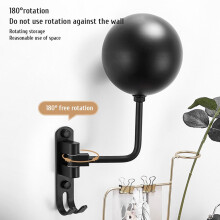 Space Aluminum Helmet Holder 180 Rotation Wall Mount, Black