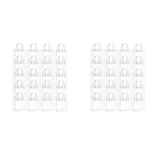 40st Transparent Presentpåse med Handtag Bröllopsgodispresentförpackning Återanvändbar Tygpåse Juldusch 13x15x7cm
