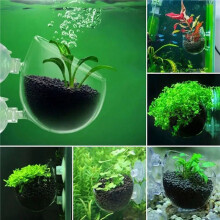 64 Vasos para Plantas Acuáticas, Maceta Acrílica Transparente para Plantas Acuáticas con Succión, Decoración de Acuario, 2 Formas