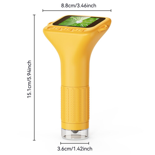 Kids Digital Microscope 100X1000X with 2' Screen LED Light for STEM Science Learning Orange 1