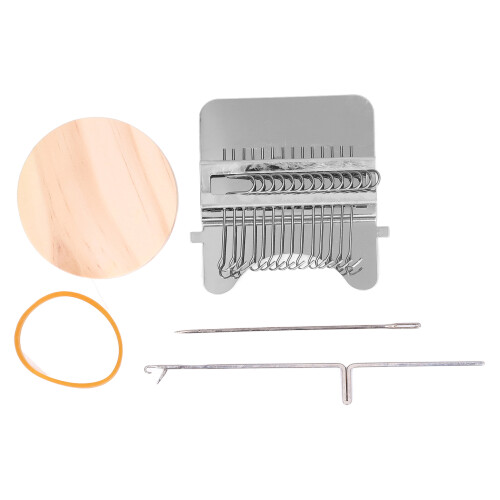 Mini Darning Machine Portable Loom Knitting Weaving Tool 14 Hooks 1